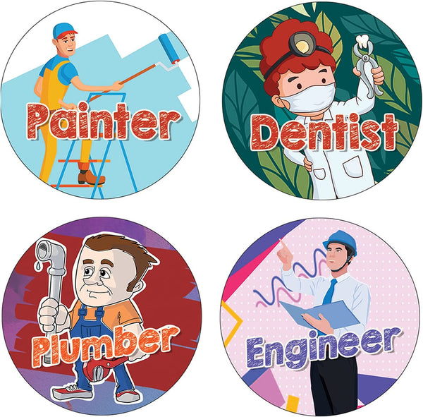 Jobs Stickers (5 Sets X 16 Designs)
