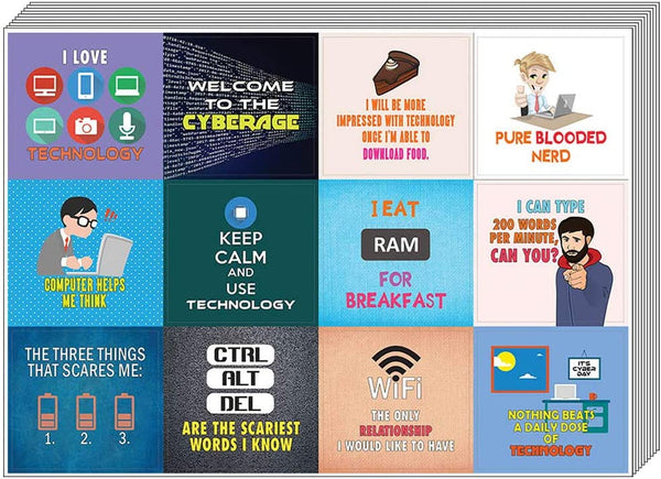 Creanoso Motivational Sayings Technology Stickers (20-Sheet) - Inspiring Inspirational Awesome Stickers Premium Gift Set â€“ Stocking Stuffers for Computer Nerds, Geeks â€“ Techie Gifts for Adults