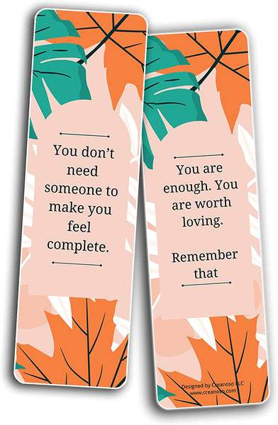 Creanoso Self-Appreciation Bookmarks Series 2 (10-Sets X 6 Cards) â€“ Daily Inspirational Card Set â€“ Interesting Book Page Clippers â€“ Great Gifts for Adults and Teens