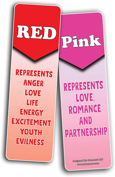 Colors and Their Meanings Bookmarks (10-Sets X 6 Cards)