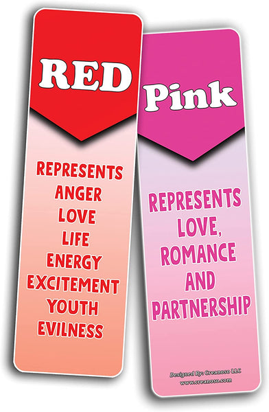 Colors and Their Meanings Bookmarks (2-Sets X 6 Cards)