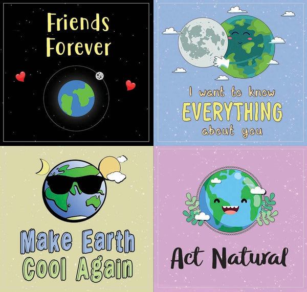 Funny Earth Quotes Stickers (5 Sets X 12 Designs)