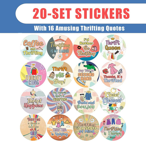 Creanoso Funny Thrifting Quotes Stickers (20 Sets X 16 Designs) â€“ Sticker Card Giveaways for Kids â€“ Awesome Stocking Stuffers Gifts for Boys & Girls â€“ Classroom Home Rewards Enticements