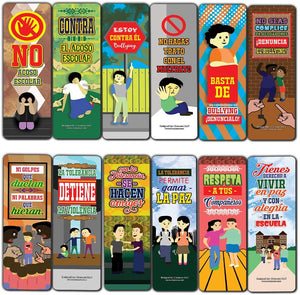Creanoso Spanish Anti Bullying No Acoso Escolar Bookmarks (30-Pack) - Inspirational and Motivational Sayings Bookmarker Cards Ã¢â‚¬â€œ Assorted Pack Collection for Inspiring Book Reader and Lovers