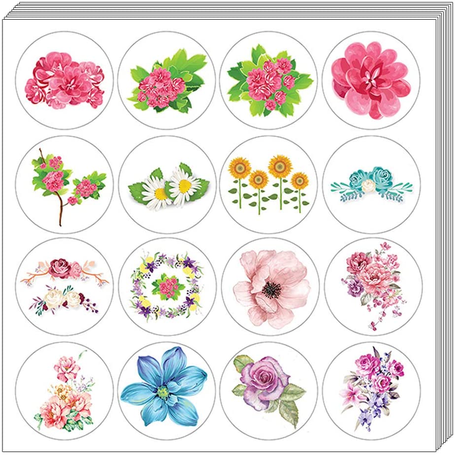 Creanoso Flower Stickers (10-Sheet) â€“ Elegant Flower Wall Stickers â€“ Assorted Bulk Note Stickers for Graduation, Thanksgiving, Wedding, Bridal Party, Birthdays, any Special Occasions â€“ Gifts for Women