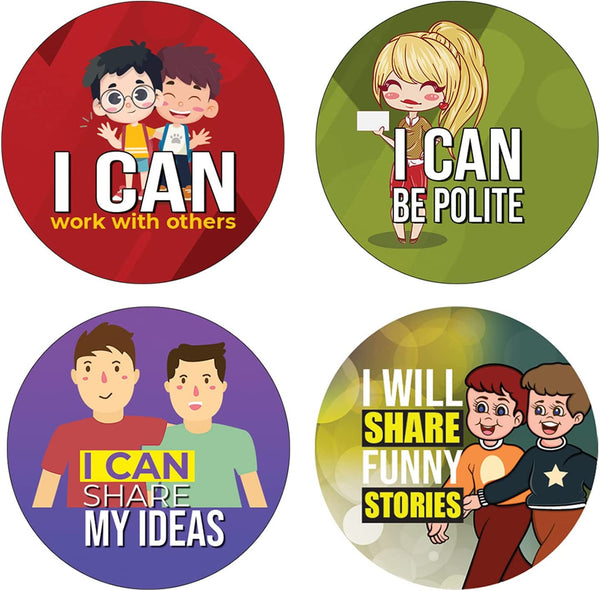 Creanoso Relationship Building Stickers (5 Sets X 16 Designs) â€“ Sticker Card Giveaways for Kids â€“ Awesome Stocking Stuffers Gifts for Boys & Girls â€“ Classroom Home Rewards Enticements