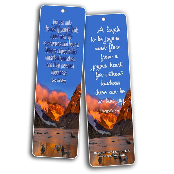 Creanoso Inspirational Sayings Bookmarks (60-Pack) - Laughter and Joy Quotes - Encouragement Set