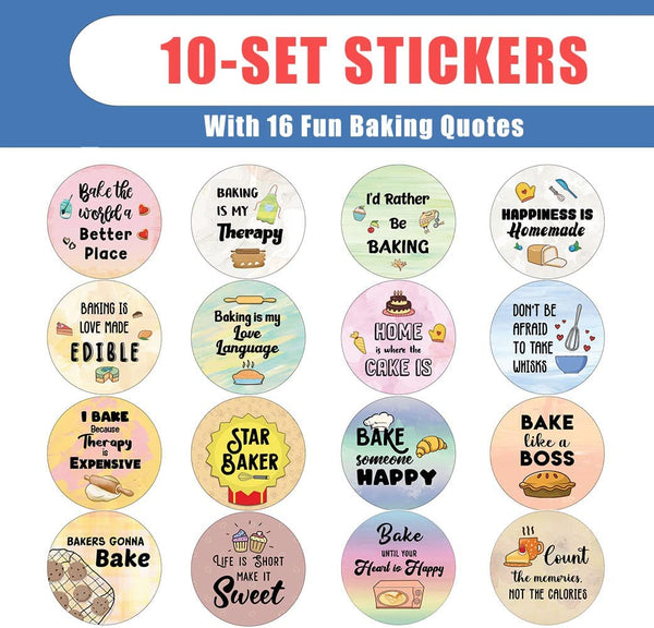 Creanoso Cute Baking Stickers (10-Sheet) â€“ Sticker Card for Kids â€“ Awesome Stocking Stuffers Gifts for Boys & Girls â€“ Classroom Home Rewards Enticements