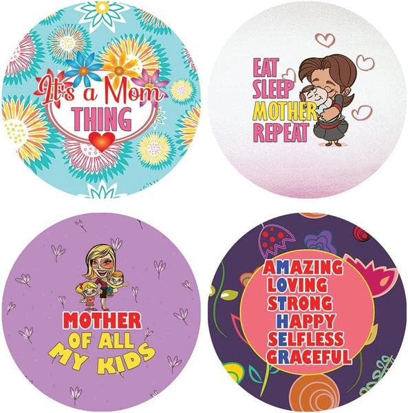 Creanoso I Am A Caring Mother Stickers (5 Sets X 16 Designs) â€“ Sticker Card Giveaways for Mothers â€“ Awesome Stocking Stuffers Gifts for Mothers and Expectant Mothers