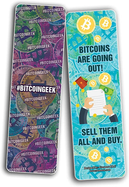 Funny Crypto Bitcoin Jokes Bookmarks Cards (5-Sets X 6 Cards)