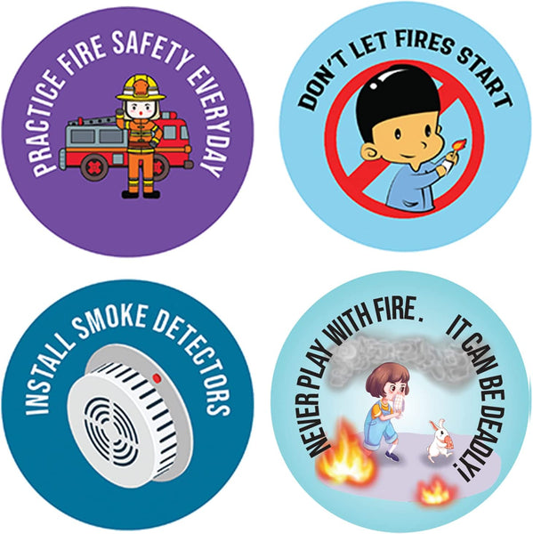 FIRE SAFETY STICKERS (5 Sets X 16 Designs)