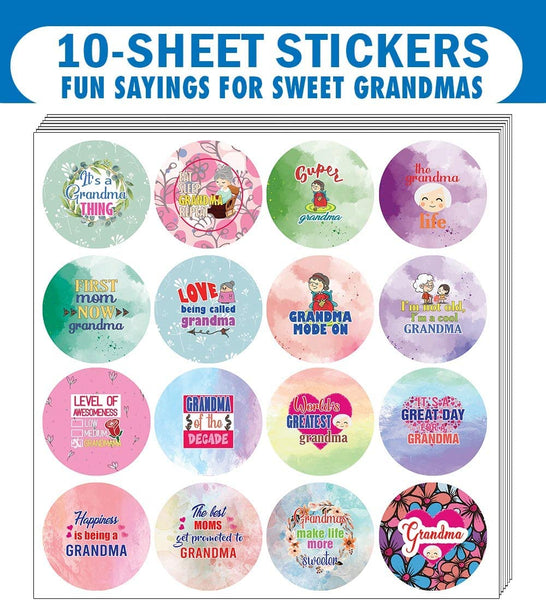 Creanoso I Am A Sweet Grandmama Stickers (10 Sets X 16 Designs) â€“ Sticker Card for Kids â€“ Awesome Stocking Stuffers Gifts for Boys & Girls â€“ Classroom Home Rewards Enticements