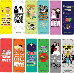 Creanoso Funny Bachelor Party Bookmarks (10-Sets X 6 Cards) â€“ Daily Inspirational Card Set â€“ Interesting Book Page Clippers â€“ Great Gifts for Adults and Teens