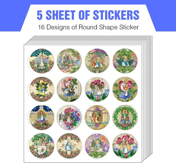 Peter Rabbit Stickers (5 Sheet) - Stocking Stuffers Premium Quality Gift Ideas for Children, Teens, Adults - Corporate Giveaways & Party Favors