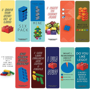 Creanoso Funny LEGO Bookmarks (10-Sets X 6 Cards)â€“ Daily Inspirational Card Set â€“ Interesting Book Page Clippers â€“ Great Gifts for Kids and Teens