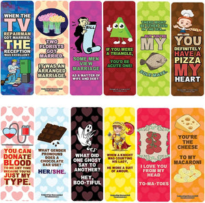 Creanoso Funny I love you couple puns for him and her Bookmarks (5-Sets X 6 Cards) â€“ Daily Inspirational Card Set â€“ Interesting Book Page Clippers â€“ Great Gifts for Adults and Teens