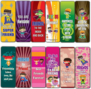 Superhero Friendship Cards Bookmarks for Kids (30-Pack) Ã¢â‚¬â€œ Assorted Book Reading Bookmarks Ã¢â‚¬â€œ Stocking Stuffers Friendship Gifts for Children Students Bestfriends - Party Favors