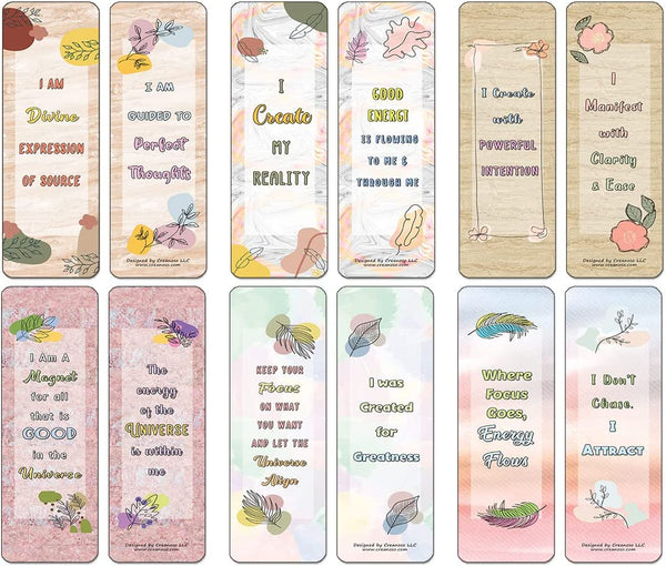 Positive Manifestation Bookmarks (2-Sets X 6 Cards)
