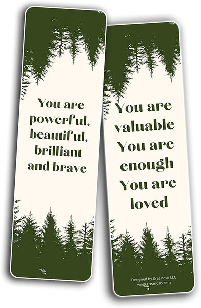Creanoso You are Valuable Bookmarks (2-Sets X 6 Cards) â€“ Daily Inspirational Card Set â€“ Interesting Book Page Clippers â€“ Great Gifts for Adults and Teens