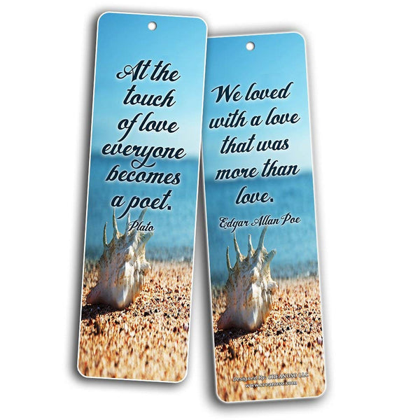 Creanoso Love Quotes Bookmarks (60-Pack) - Inspirational Sayings Cards - Best Gifts for Couples