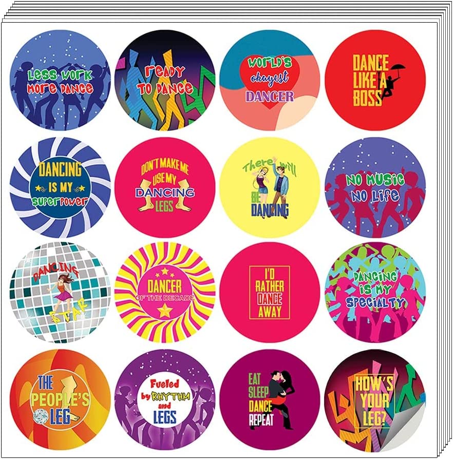 Creanoso I am a Dancer Stickers (10 Sets X 16 Designs)â€“ Sticker Card Giveaways for Kids â€“ Awesome Stocking Stuffers Gifts for Boys & Girls â€“ Classroom Home Rewards Enticements