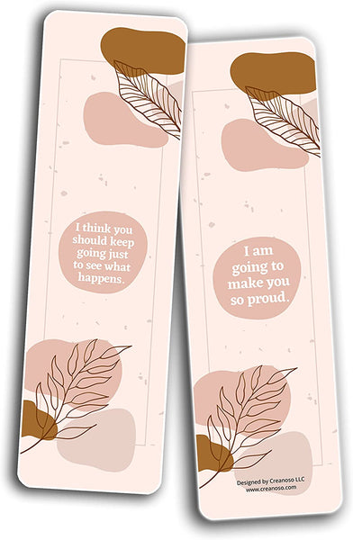 Creanoso Self-Appreciation Bookmarks (10-Sets X 6 Cards) â€“ Daily Inspirational Card Set â€“ Interesting Book Page Clippers â€“ Great Gifts for Adults and Teens