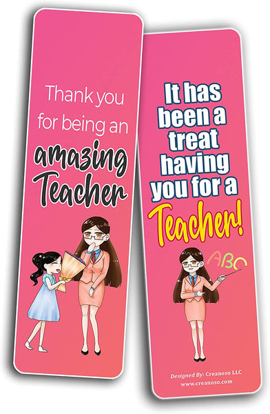 Creanoso Teacher Appreciation Bookmarks (5-Sets X 6 Cards) â€“ Daily Inspirational Card Set â€“ Interesting Book Page Clippers â€“ Great Gifts for Adults and Teens