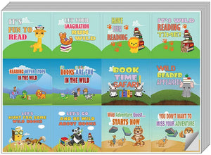 Creanoso Cute Sayings Wild Animals Stickers (10-Sheet) â€“ Total 120 pcs (10 X 12pcs) Individual Small Size 2.1 x 2. Inches , Waterproof, Unique Personalized Themes Designs, Any Flat Surface DIY Decoration Art Decal for Boys & Girls, Children, Teens
