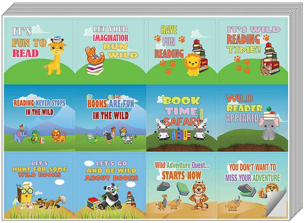 Creanoso Cute Sayings Wild Animals Stickers (10-Sheet) â€“ Total 120 pcs (10 X 12pcs) Individual Small Size 2.1 x 2. Inches , Waterproof, Unique Personalized Themes Designs, Any Flat Surface DIY Decoration Art Decal for Boys & Girls, Children, Teens