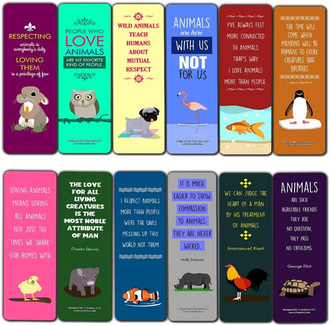 Creanoso Cute Loving Animals Sayings Bookmarks (60-Pack) ÃƒÂ¢Ã¢â€šÂ¬Ã¢â‚¬Å“ Bookmarker Cards Bulk Set ÃƒÂ¢Ã¢â€šÂ¬Ã¢â‚¬Å“ Premium Gift for Men & Women, Adults ÃƒÂ¢Ã¢â€šÂ¬Ã¢â‚¬Å“ Giveaway Tokens Ideas ÃƒÂ¢Ã¢â€šÂ¬Ã¢â‚¬Å“ Reading Rewards Incentives Bulk Set