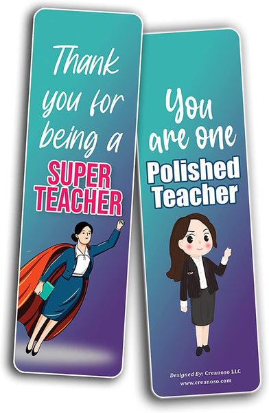Creanoso Teacher Appreciation Bookmarks (5-Sets X 6 Cards) â€“ Daily Inspirational Card Set â€“ Interesting Book Page Clippers â€“ Great Gifts for Adults and Teens