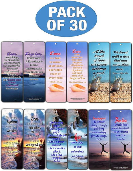 Creanoso Love Quotes Bookmarks (30-Pack)