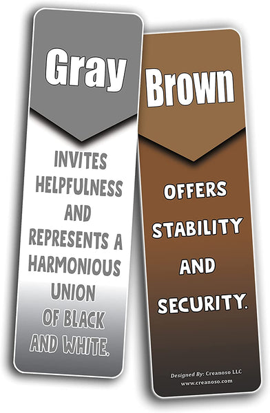 Colors and Their Meanings Bookmarks (10-Sets X 6 Cards)