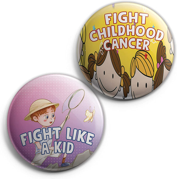 Childhood Cancer Awareness Pinback Buttons (1 Set x 10 Designs)