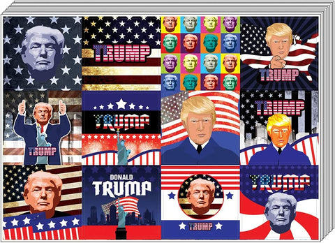 Creanoso Trump President Collectors Stickers (10-Sheet) ÃƒÂ¢Ã¢â€šÂ¬Ã¢â‚¬Å“ Total 120 pcs (10 X 12pcs) Individual Small Size 2.1 x 2. Inches , Waterproof, Unique Personalized Themes Designs, Any Flat Surface DIY Decoration Art Decal for Boys & Girls, Child