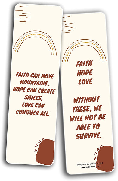 Creanoso Faith, Hope and Love Bookmarks (5-Sets X 6 Cards) â€“ Daily Inspirational Card Set â€“ Interesting Book Page Clippers â€“ Great Gifts for Adults and Teens