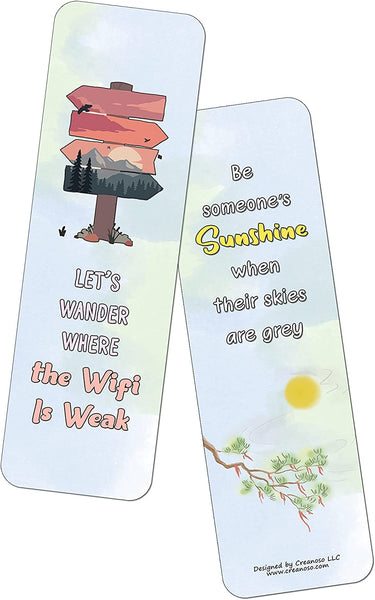 Motivational Watercolor Nature Bookmarks (2-sets X 6 Cards)