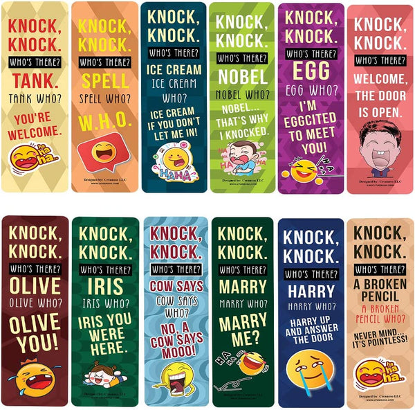 Knock Knock Jokes Bookmarks (30 Pack) - Great Reading Rewards Incentives for Book Lovers & Literature Gifts for Young Readers