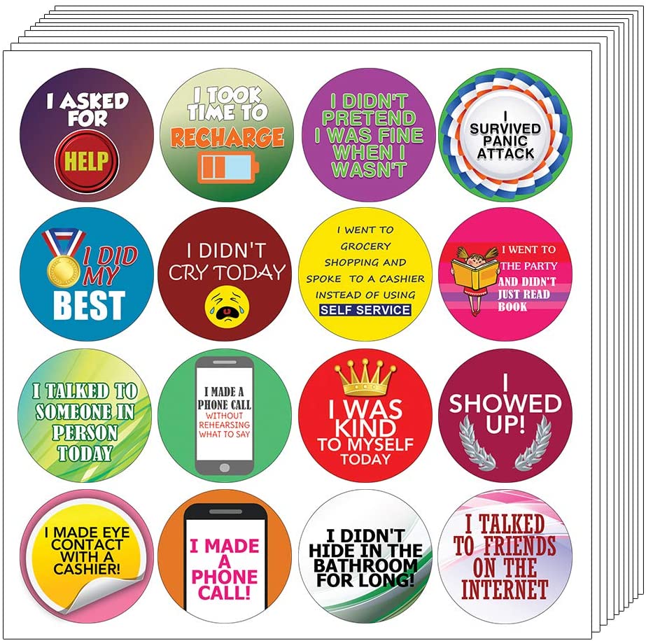Creanoso Stickers for Adults Series 4 - Self Care (20-sheet) â€“ Achievements Funny Sticky Notes Card Gags for Men Women Adults â€“ Unique Wall Art Decal DÃ©cor Sticker Notes â€“ Employee Achievements