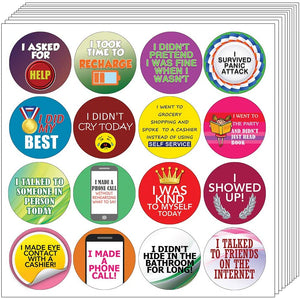Creanoso Stickers for Adults Series 4 - Self Care (20-sheet) â€“ Achievements Funny Sticky Notes Card Gags for Men Women Adults â€“ Unique Wall Art Decal DÃ©cor Sticker Notes â€“ Employee Achievements