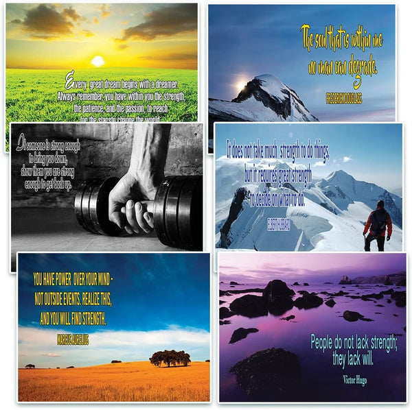 Creanoso Inspirational Quotes Stay Strong Theme Postcards (60 Pack)- Positive Affirmation Sayings Cards - Encouragement Gifts - for Men Women Adults Teens Kids Entrepreneur Family Friends