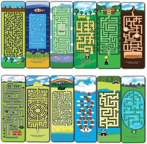 Puzzle Maze Game Bookmarks (60-Pack)-Premium Gift Ideas for Children, Teens, Adults - Stocking Stuffers Party Favor & Giveaways