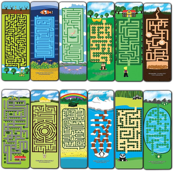 Puzzle Maze Game Bookmarks (60-Pack)-Premium Gift Ideas for Children, Teens, Adults - Stocking Stuffers Party Favor & Giveaways