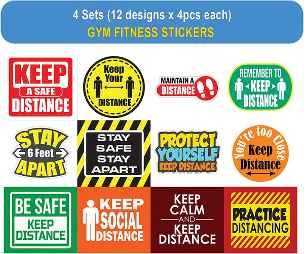 Keep Your Distance Stickers 4 Sets (12 designs x 4pcs each)