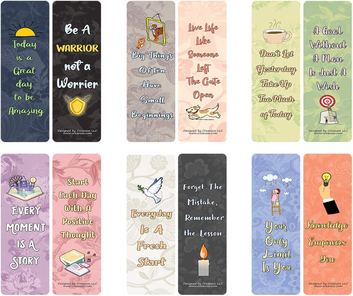 Floral Motivating Bookmarks Series 1 (12-Pack)