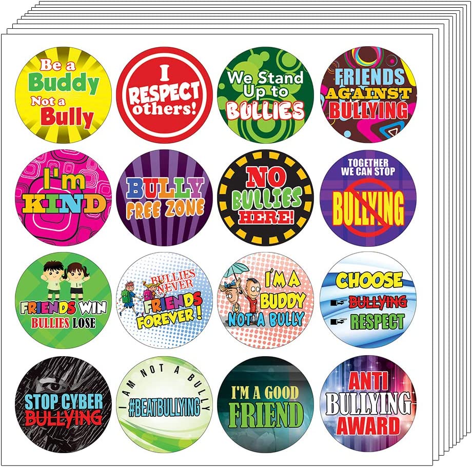 Creanoso Anti Bullying Stickers for Kids (10-Sheet) â€“ Inspiring Inspirational Motivational Sayings Sticker Cards â€“ Cool and Unique School Giveaways â€“ Premium Gifts for Boys Girls Teens â€“ Wall Decor