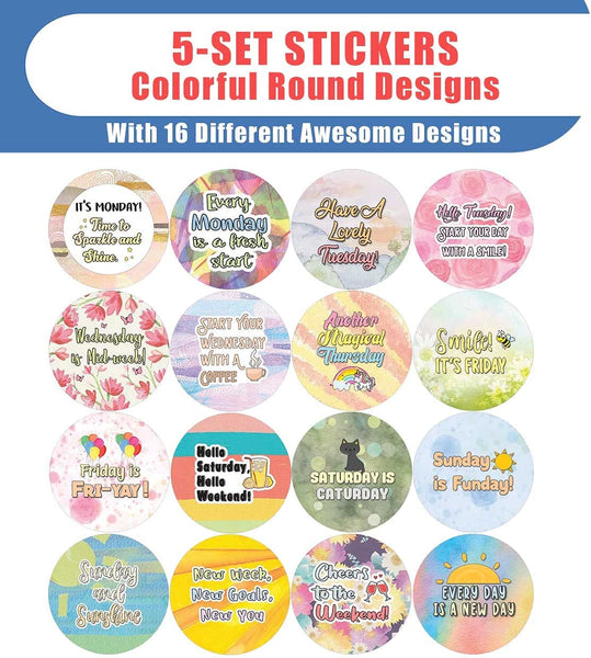 Daily Motivation Greetings Stickers (5 Sets X 16 Designs)