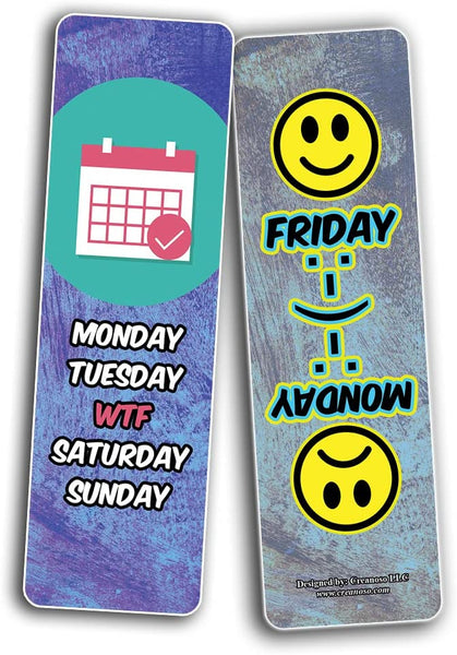 Funny work week Bookmarks (5-Sets X 6 Cards)