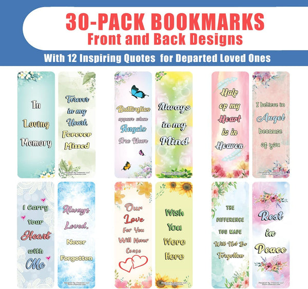 Creanoso In Loving Memory Bookmarks (5-Sets X 6 Cards) â€“ Daily Inspirational Card Set â€“ Interesting Book Page Clippers â€“ Great Gifts for Adults and Teens