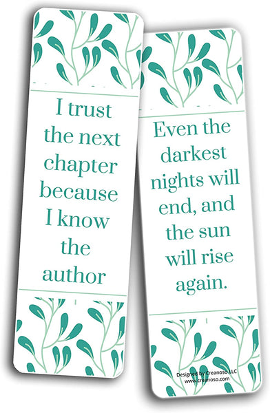 Creanoso Keep the Faith Bookmarks (5-Sets X 6 Cards) â€“ Daily Inspirational Card Set â€“ Interesting Book Page Clippers â€“ Great Gifts for Adults and Teens
